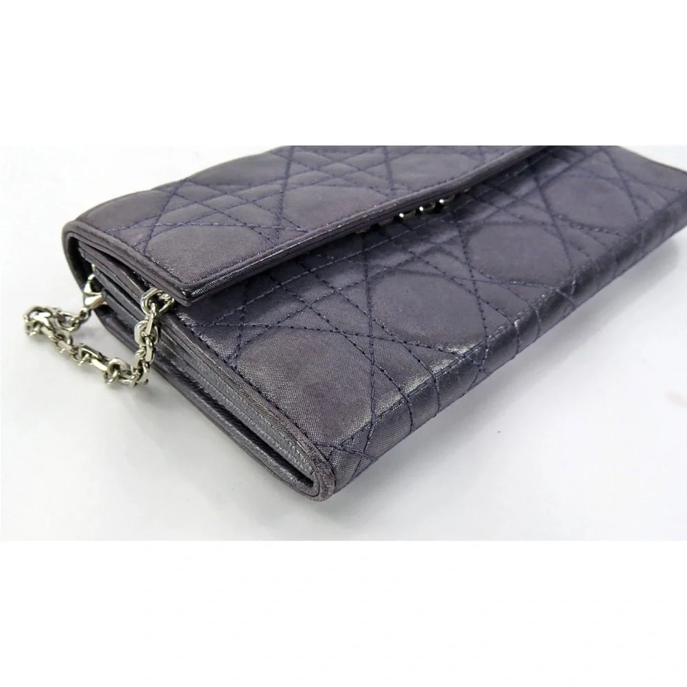 Dior Elegant Purple Quilted Wallet